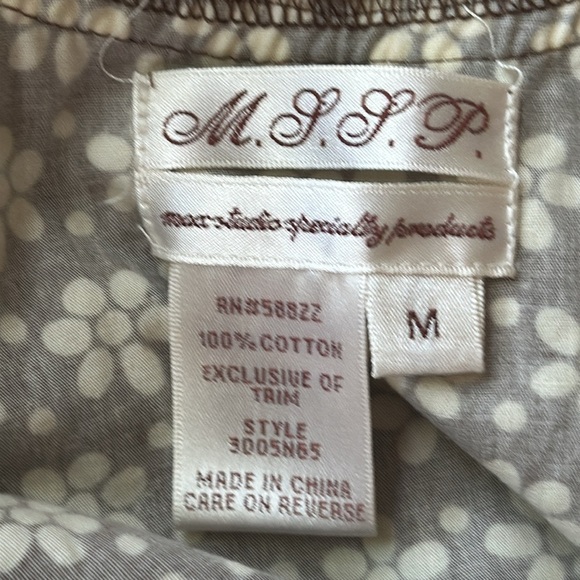 Max Studio Floral Summer A-line Dress Size Medium Brown and White - Picture 8 of 9